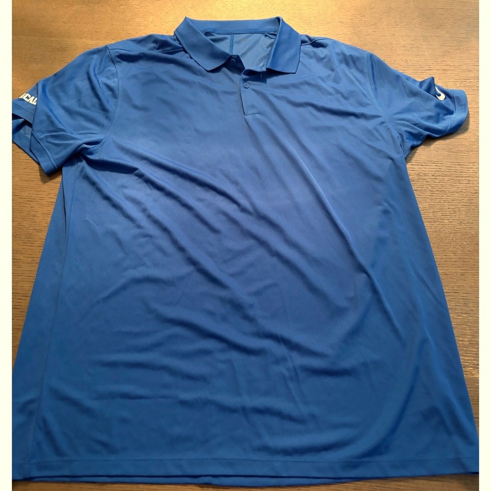 Nike Dri-FIT Mens XL Royal Blue K Academy Short Sleeve Golf Polo DH0824-480 - Picture 1 of 9